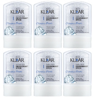 Deoklear Mineral Deodorant Classic Pure 60g Unscented Aluminium Free 6pk
