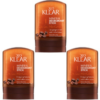 Deoklear Life In Motion Coffee Mineral Deodorant Stick 60g Men 3 Pack
