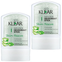 Deoklear Mineral Deodorant Skin Rescue Aloe Vera 60g Pack of 2 Aluminium Free