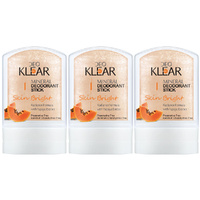 Deoklear Mineral Deodorant Skin Bright Papaya 3 Pack 60g Aluminium Free