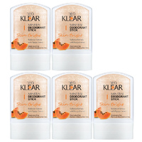Deoklear Skin Bright Papaya Mineral Deodorant 60g Aluminium Free Pack of 5