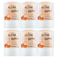 Deoklear Mineral Deodorant Skin Bright Papaya 60g Aluminium Free Pack of 6