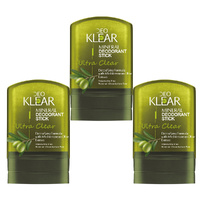 Deoklear Mineral Deodorant Ultra Clear Mediterranean Olive 60g Pack of 3
