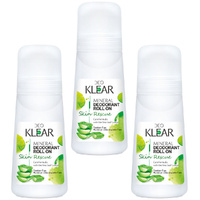 Deoklear Mineral Deodorant Skin Rescue Aloe Vera Roll On 100ml Pack of 3