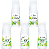Deoklear Mineral Deodorant Skin Rescue Aloe Vera Roll On 100ml Pack of 5