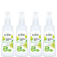 Deoklear Mineral Deodorant Skin Rescue Aloe Vera Spray 100ml Pack of 4