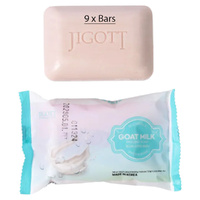 Jigott Exfoliating Body And Face Peeling Bar Soap 150g Goat Milk x 9