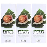Jigott Real Moisture Snail Hand Cream 100ml Pack of 3 Hydrating Repair
