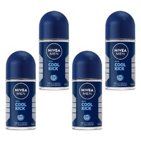 Nivea Men Cool Kick 72H Anti-Perspirant Roll-On 50mL Pack of 4