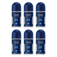 Nivea Men Cool Kick 72H Anti-Perspirant Roll-On 50mL Pack of 6