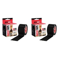 RockTape H2O Extra Sticky Sports Tape Black 5cm x 5m Pack of 2