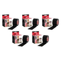 RockTape H2O Extra Sticky Sports Tape Black 5cm x 5m Pack of 5