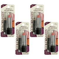 Colormates Long Lasting Lipstick & Lipliner Coral Splash Paraben Free Pack of 4