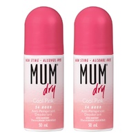Mum Dry Antiperspirant Roll-On Deodorant Cool Pink 50mL Pack of 2