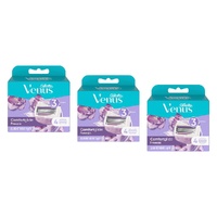 Gillette Venus Comfortglide Freesia Blade Refills 4 Pack Bundle of 3