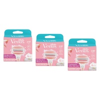 Gillette Venus Comfortglide White Tea Blade Refills 4 Pack Bundle of 3