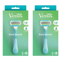 Gillette Venus Extra Smooth Razor Handle & 2 Refills 3 Piece Pack of 2