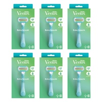 Gillette Venus Extra Smooth Razor Handle & 2 Refills 3 Piece Pack of 6