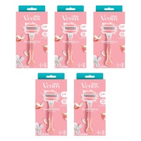 Gillette Venus Comfortglide White Tea Razor Handle + 2 Refills 3 Piece Pack of 5