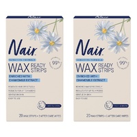 Nair Soft Natural Mini Wax Strips 20 Pack Bundle of 2