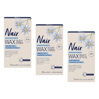 Nair Soft Natural Mini Wax Strips 20 Pack Bundle of 3