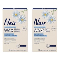 Nair Soft Natural Large Wax Strips 40 Pack Bundle of 2