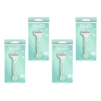 Gillette Venus Smooth Sensitive Razor Handle + 2 Refills 3 Piece Pack of 4