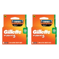 Gillette Fusion5 Razor Blade Cartridge Refills 4 Pack Bundle of 2
