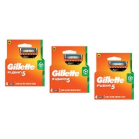 Gillette Fusion5 Razor Blade Cartridge Refills 4 Pack Bundle of 3
