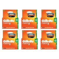 Gillette Fusion5 Razor Blade Cartridge Refills 4 Pack Bundle of 6