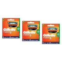 Gillette Fusion5 Razor Blades Replacement Cartridges 8 Pack Bundle of 3