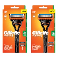 Gillette Fusion5 Razor Handle Plus 2 Cartridges 3 Piece Set Pack of 2