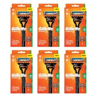Gillette Fusion5 Razor Handle Plus 2 Cartridges 3 Piece Set Pack of 6