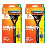 Gillette Fusion5 Razor Handle Plus 4 Cartridges Pack of 2