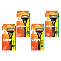 Gillette Fusion5 Razor Handle Plus 4 Cartridges Pack of 4
