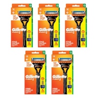 Gillette Fusion5 Razor Handle Plus 4 Cartridges Pack of 5