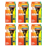 Gillette Fusion5 Razor Handle Plus 4 Cartridges Pack of 6
