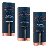 King C. Gillette Men's Double Edge Safety Razor Pack of 3
