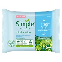 Simple Kind To Skin Micellar Biodegradable Facial Wipes 20 Wipes x 6