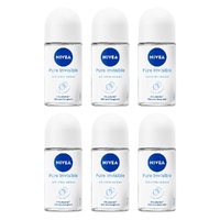 NIVEA Pure Invisible 72H Anti-Perspirant 50mL Pack of 6