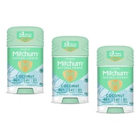Mitchum Natural Deodorant Stick Coconut 40g Pack of 3