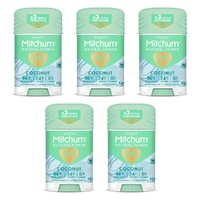 Mitchum Natural Deodorant Stick Coconut 40g Pack of 5