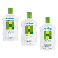 Hamilton Active Family Lotion SPF 50+ 250mL Pack of 3