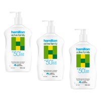 Hamilton Active Family Lotion SPF 50+ 500mL Pack of 3