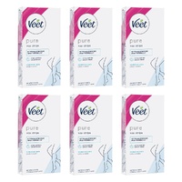 Veet PURE Cold Wax Strips Legs & Body Sensitive Skin 20 Pack Bundle of 6