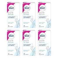 Veet PURE Cold Wax Strips Legs & Body Sensitive Skin 40 Pack Bundle of 6