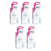 Veet PURE Cold Wax Strips Face Sensitive Skin 20 Pack Bundle of 5