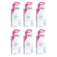 Veet PURE Cold Wax Strips Face Sensitive Skin 20 Pack Bundle of 6