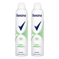 Rexona Women Antiperspirant Aerosol Deodorant Hypo-Allergenic 250mL Pack of 2