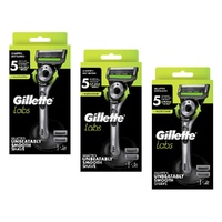 Gillette Labs Razor with Exfoliating Bar Pack of 3